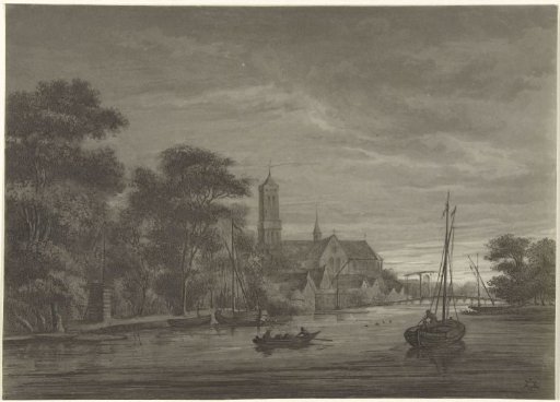 Night landscape with a view of a village