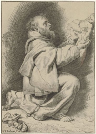 Saint Francis of Assisi receiving the Christ Child from Mary