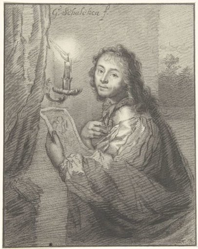 Portrait of Godfried Schalcken by candlelight