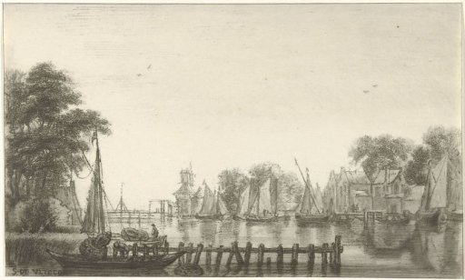 River view with sailing ships