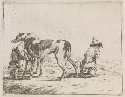 Landscape with Three Greyhounds