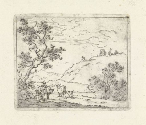 Landscape with shepherd and cows