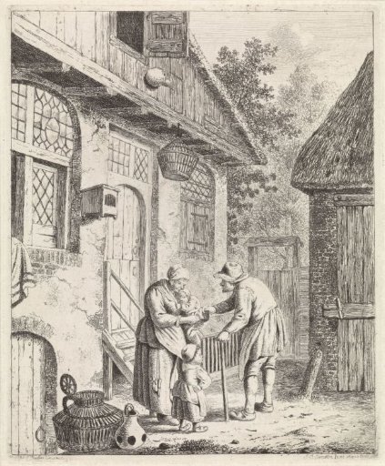 Courtyard with peasants