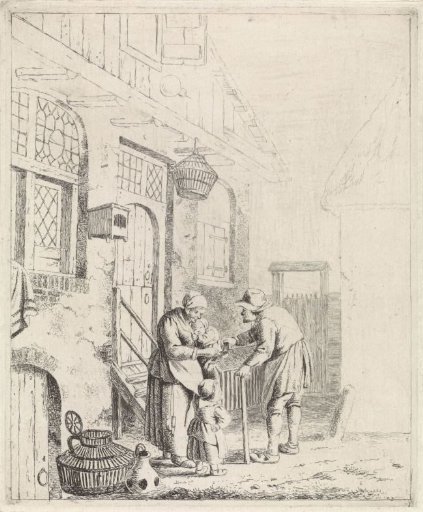 Courtyard with peasants
