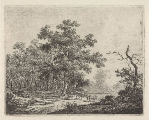 Landscape with oak and cattle