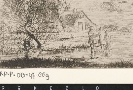 Landscape with skaters and farmhouse