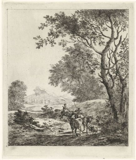 Landscape with shepherd and cattle