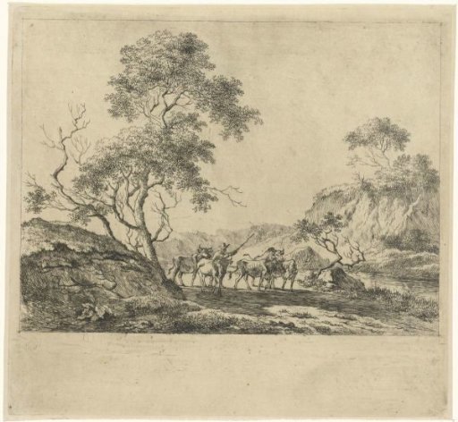 Mountainous landscape with cows