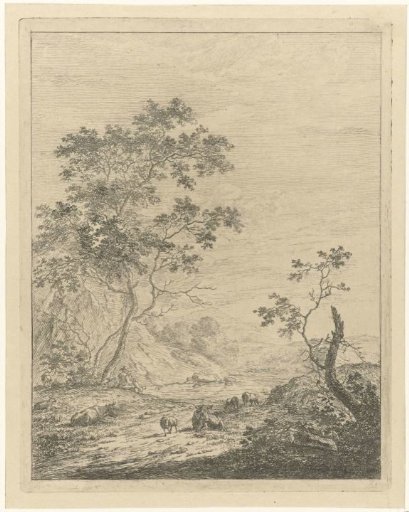 Mountainous Landscape with Shepherd and Cattle