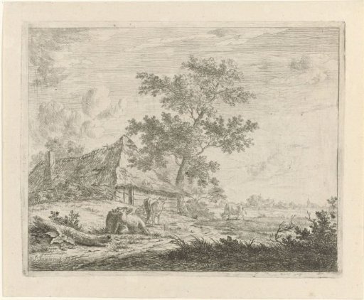 Landscape with Farm and Cows