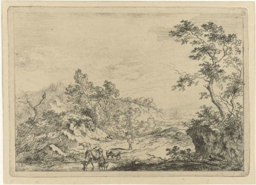 Landscape with Shepherd and Cattle by a Stream