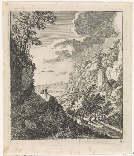 Mountain landscape with two seated figures
