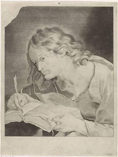 Saint John the Evangelist, writing in a book
