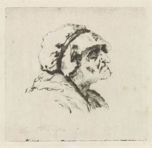 Old woman, facing right