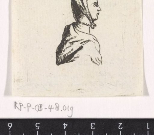 Bust of a young woman, facing right