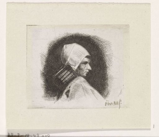 Bust of a woman, facing right