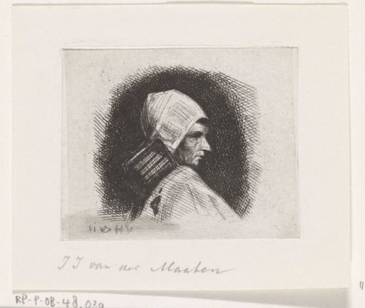 Bust of a woman, facing right