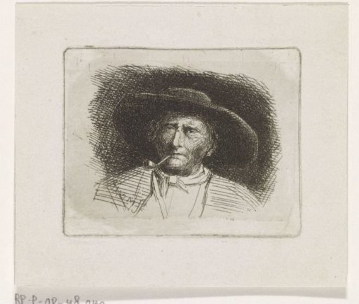 Head of a man with a pipe