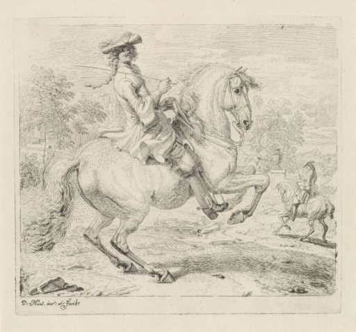 Rider with a Rearing Horse to the Right