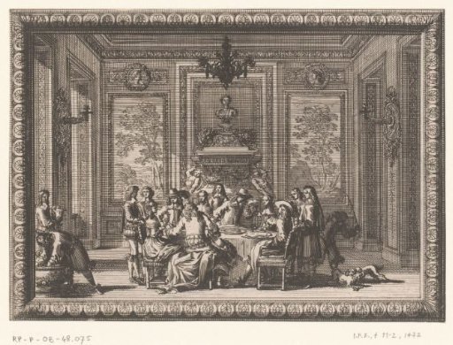 Interior with Elegant Company at a Table