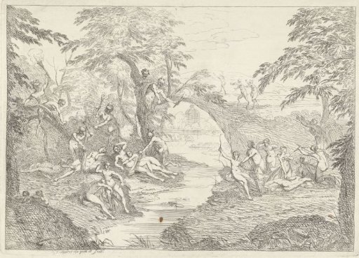 Nymphs and satyrs by a brook