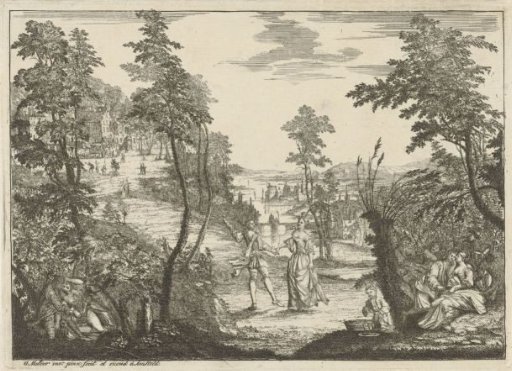Landscape with courting couples