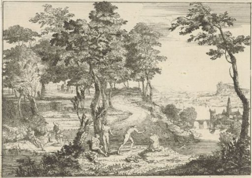 Landscape with bathers and anglers
