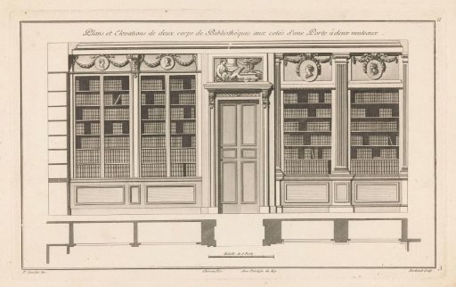 Door and two bookcases