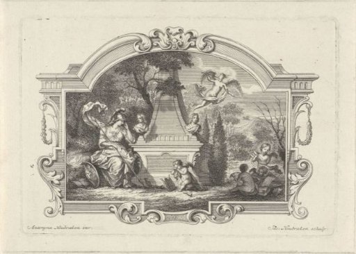 Minerva and Putti Mourning at a Tomb