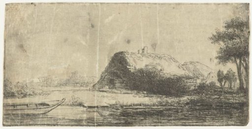 Canal with Farm and Boat