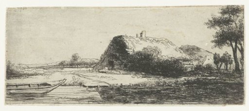 Canal with Farm and Boat