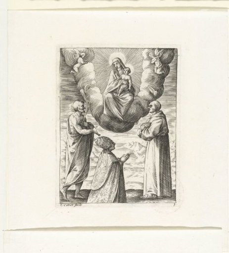 Adoration of Mary by a pope, a martyr, and a cleric