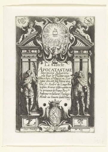 Title page for André de l'Auges 'La Saincte Apocatastase'