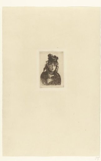 Portrait of artist Berthe Morisot with hat