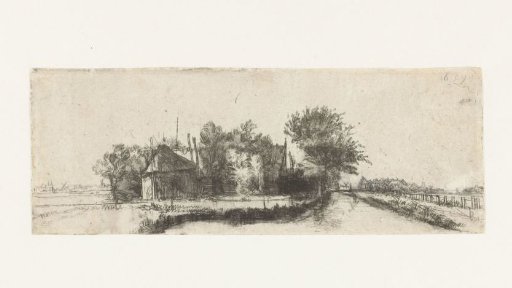 Landscape with a canal and fence