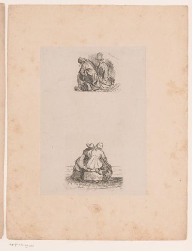 Two depictions with seated figures