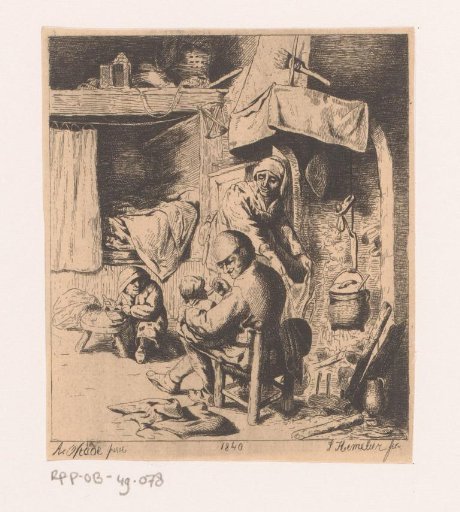 Family by the Fireplace