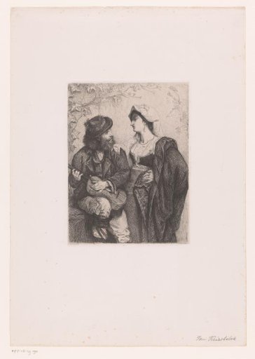 Woman Leaning Her Arm on the Shoulder of a Man with a Guitar