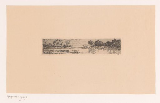 River landscape with trees on the banks