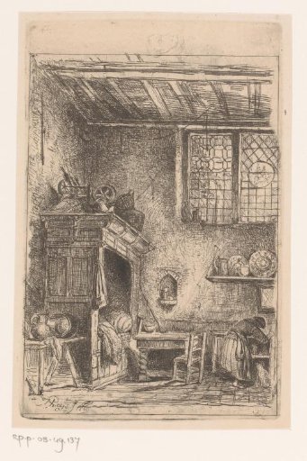 Flemish interior with a bed alcove