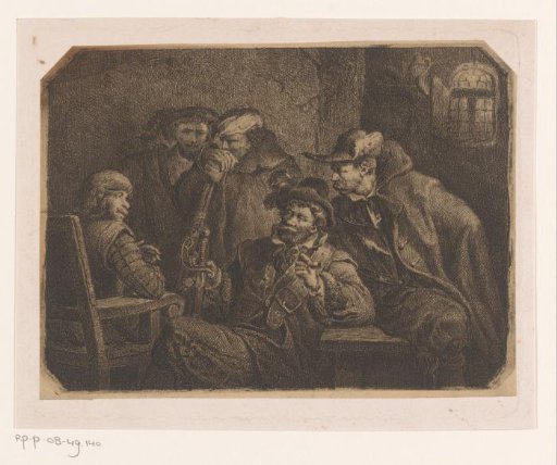 Five soldiers in a guardhouse