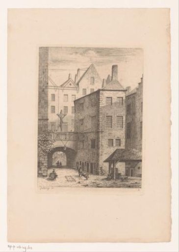 View of the Eel Bridge in Antwerp, seen from the Fish Market