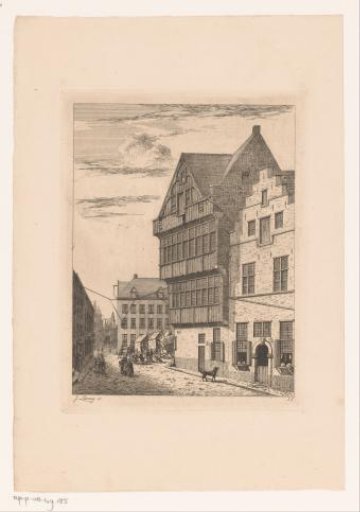 Wooden façade on the corner of the Nosestraat in Antwerp