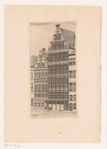 View of the guild house of the St. George guild of the Old Crossbow, on the Grote Markt in Antwerp