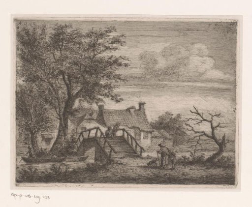 Landscape with a Wooden Bridge over a River