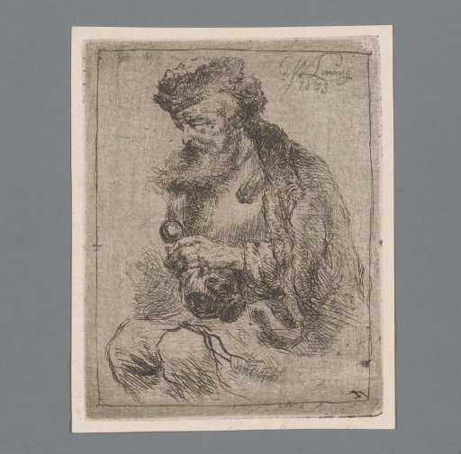Bearded man with a jug