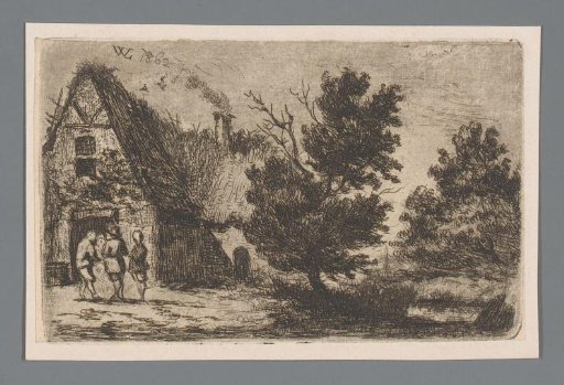 Landscape with four figures at a farm