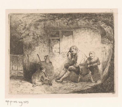 Hunter with two children