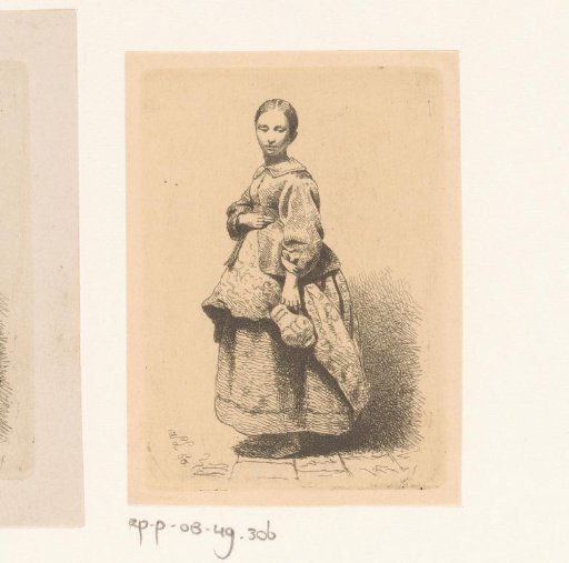 Standing woman with a jug in her hand