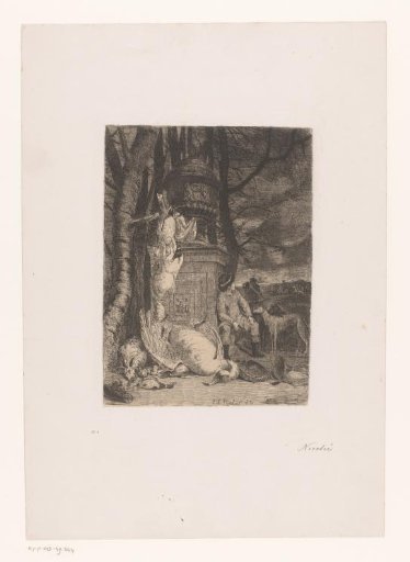 Landscape with Hunters by the Game and a Vase